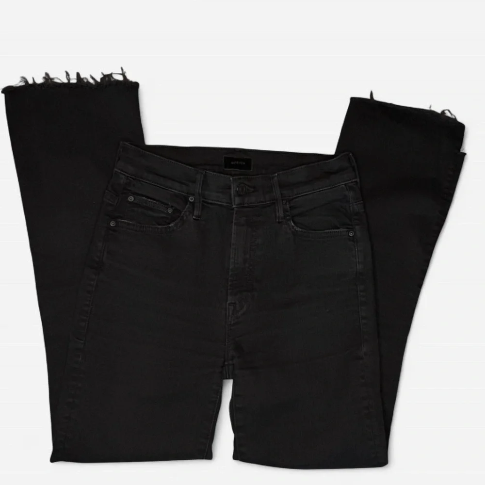Mother Denim The Insider Crop Step Fray in wash Not Guilty Black Size 25 EUC - Picture 15 of 16